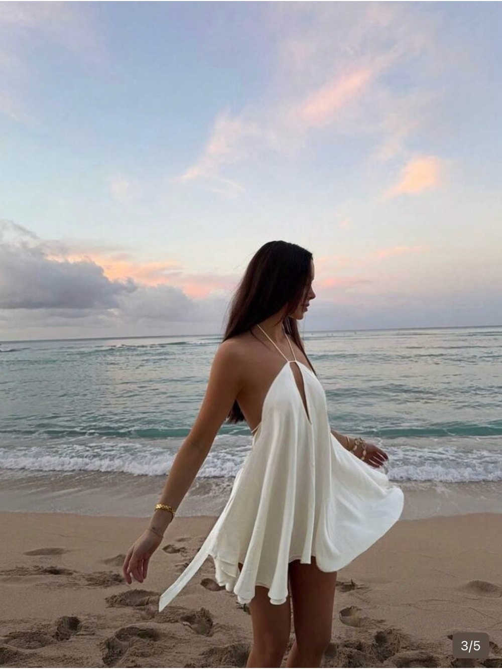 Women’s White Halter Swing Mini Dress